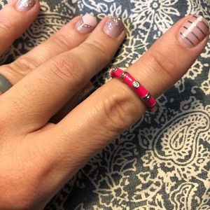 Lauren G Adams Rhodium Stackable Enamel Ring